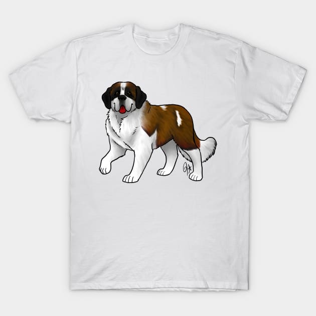 Dog - Saint Bernard - Black White and Tan T-Shirt by Jen's Dogs Custom Gifts and Designs